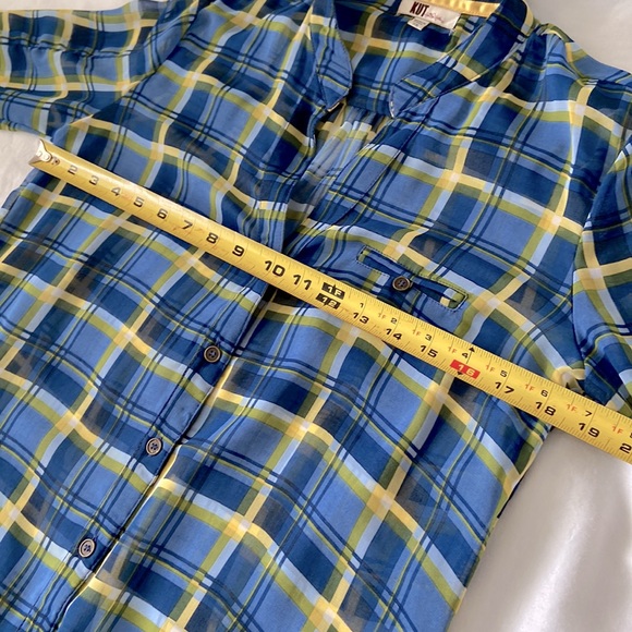 Kut from the Kloth plaid sheer shirt - Picture 4 of 7